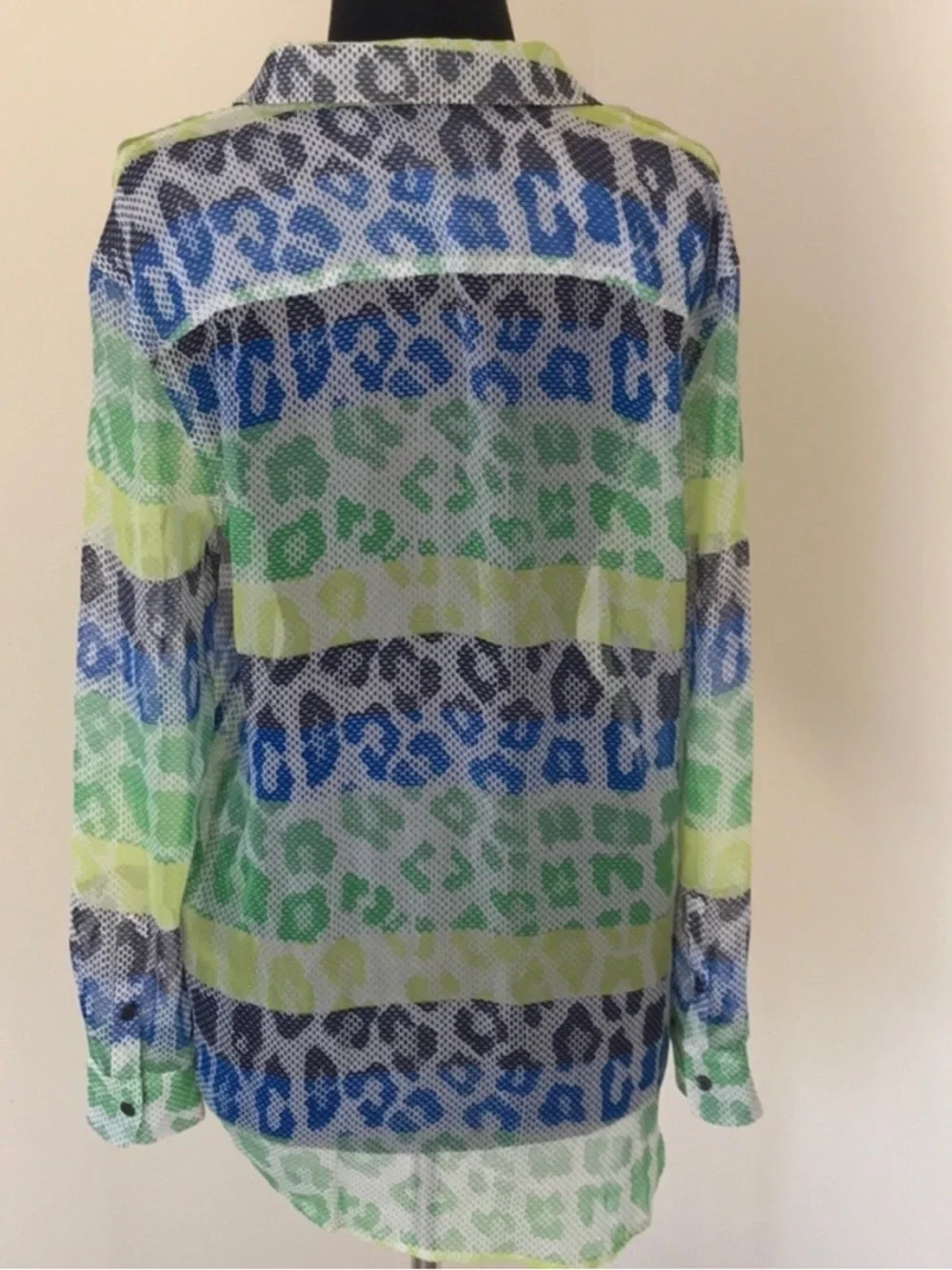 Equipment Silk Blouse Combo Green Blue Yellow Print Small EUC